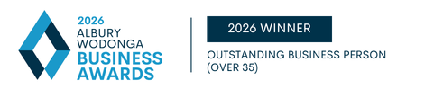 2026 Albury Wodonga Business Awards Winner – Outstanding Business Person (Over 35)