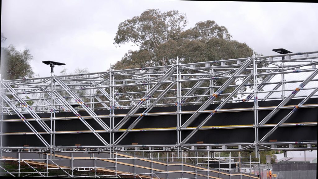 Proscaf modular scaffold bridge span at Cassidy Parade, Wagga Wagga